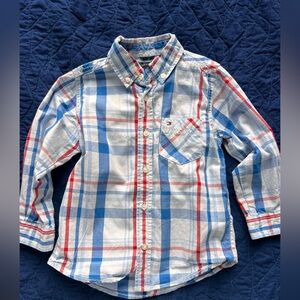 Tommy Hilfiger 3T Kids Plaid Button-Up Shirt - Blue and Red.  As new, never worn